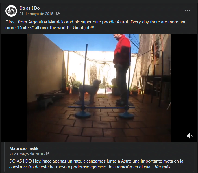 El binomio Mauricio y Astro entrenando Do As I Do