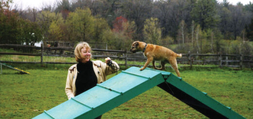 Karen Pryor y su perro Twitchett
